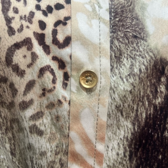 ST JOHN SPORT Shirt Dress Long Sleeve Leopard Animal Print - Picture 8 of 11